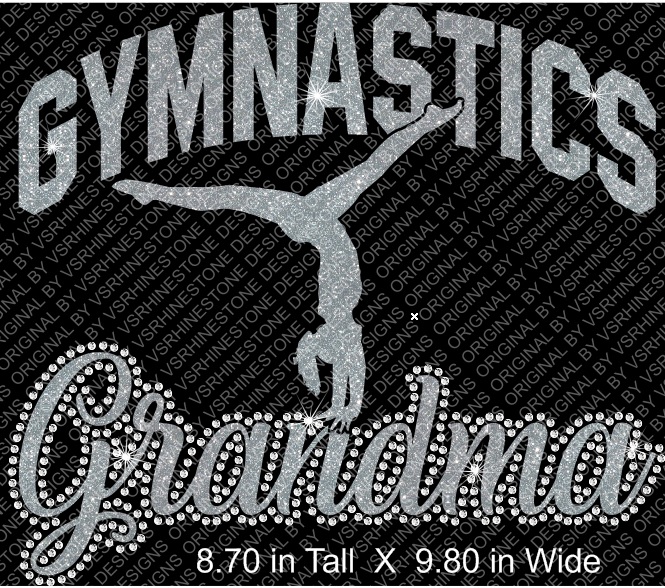 Gymnastics Grandma New Vinyl and Rhinestone Transfer